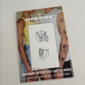 Inkbox Temporary‎ Tattoos - Lion and Bear Designs 1-2 Weeks Halloween